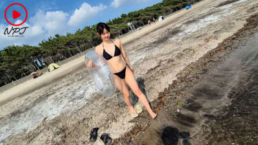 ネオ昭和女子と海物語・夏デート 郊外の海水浴場にテント張っていちゃいちゃ。ホテルに入って激しくヤリまくった｜npjs00115