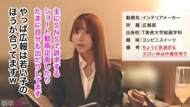 【新人】キラキラ広報のお手本みたいな元気可愛い新卒女子ww 社会に揉まれる前にヤリまくろwww｜300MIUM-1288